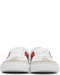 Sneakers basse in pelle bianche e rosse di Dunhill