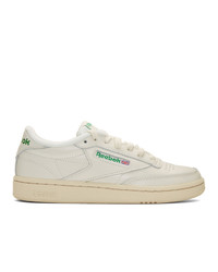 Sneakers basse in pelle bianche e verdi