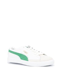Sneakers basse in pelle bianche e verdi di Puma