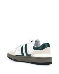 Sneakers basse in pelle bianche e verdi di Lanvin