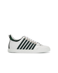 Sneakers basse in pelle bianche e verdi di DSQUARED2