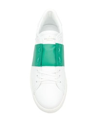 Sneakers basse in pelle bianche e verdi di Valentino