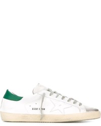 Sneakers basse in pelle bianche e verdi di Golden Goose Deluxe Brand