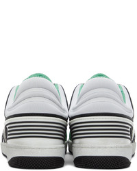 Sneakers basse in pelle bianche e verdi di Gucci