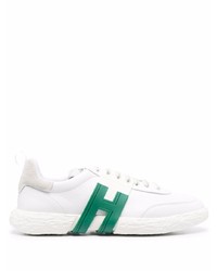 Sneakers basse in pelle bianche e verdi di Hogan