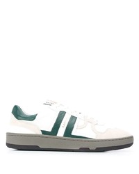 Sneakers basse in pelle bianche e verdi di Lanvin