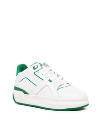 Sneakers basse in pelle bianche e verdi di Just Don