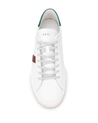 Sneakers basse in pelle bianche e verdi di D.A.T.E
