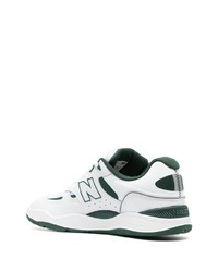 Sneakers basse in pelle bianche e verdi di New Balance