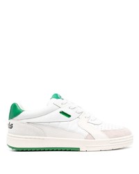 Sneakers basse in pelle bianche e verdi di Palm Angels