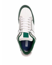 Sneakers basse in pelle bianche e verdi di Jacob Cohen