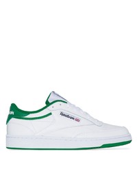 Sneakers basse in pelle bianche e verdi di Reebok