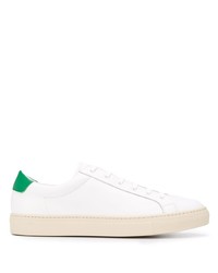 Sneakers basse in pelle bianche e verdi di Scarosso