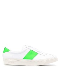 Sneakers basse in pelle bianche e verdi di Tom Ford
