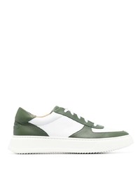 Sneakers basse in pelle bianche e verdi di Unseen Footwear