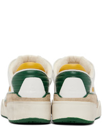 Sneakers basse in pelle bianche e verdi di Isabel Marant