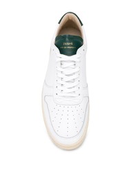 Sneakers basse in pelle bianche e verdi di Zespà