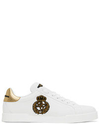 Sneakers basse in pelle bianche di Dolce & Gabbana
