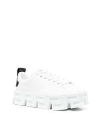 Sneakers basse in pelle bianche di Versace
