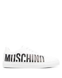 Sneakers basse in pelle bianche di Moschino