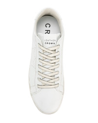 Sneakers basse in pelle bianche di Leather Crown