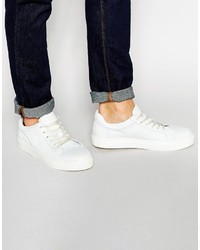 Sneakers basse in pelle bianche di Selected