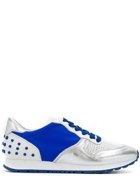 Sneakers basse in pelle blu