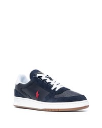 Sneakers basse in pelle blu scuro e bianche di Polo Ralph Lauren