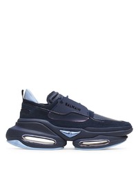 Sneakers basse in pelle blu scuro di Balmain