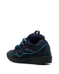 Sneakers basse in pelle blu scuro di Lanvin