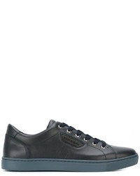 Sneakers basse in pelle blu scuro di Dolce & Gabbana
