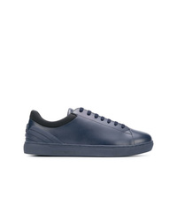 Sneakers basse in pelle blu scuro di Ea7 Emporio Armani