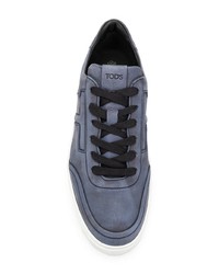 Sneakers basse in pelle blu scuro di Tod's