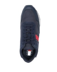Sneakers basse in pelle blu scuro di Tommy Jeans