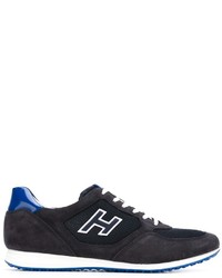 Sneakers basse in pelle blu scuro di Hogan