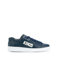 Sneakers basse in pelle blu scuro di Kenzo