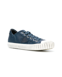 Sneakers basse in pelle blu scuro di Philippe Model