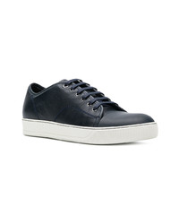 Sneakers basse in pelle blu scuro di Lanvin