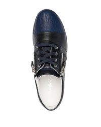 Sneakers basse in pelle blu scuro di Baldinini