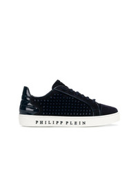Sneakers basse in pelle blu scuro di Philipp Plein