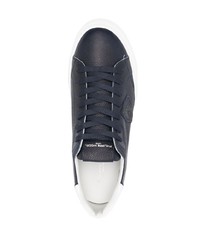 Sneakers basse in pelle blu scuro di Philippe Model Paris