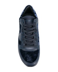 Sneakers basse in pelle blu scuro di Philippe Model