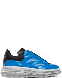 Sneakers basse in pelle blu di Alexander McQueen