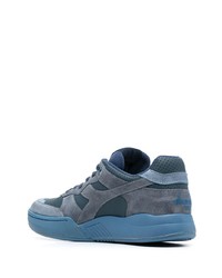 Sneakers basse in pelle blu di Diadora