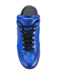 Sneakers basse in pelle blu di Maison Margiela