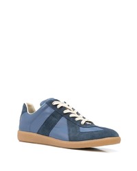 Sneakers basse in pelle blu di Maison Margiela