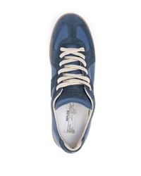 Sneakers basse in pelle blu di Maison Margiela