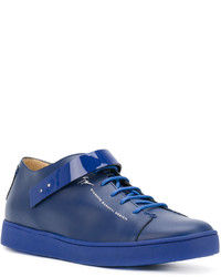 Sneakers basse in pelle blu di Giuseppe Zanotti Design