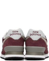 Sneakers basse in pelle bordeaux di New Balance