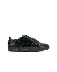 Sneakers basse in pelle con borchie nere di Philipp Plein